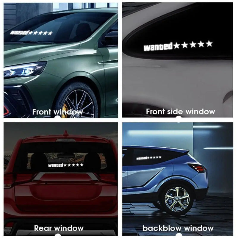 Wanted Led Car Sticker Window Windshield Sticker Electric Safety Signs Windshield Sticker Wanted Car Decals