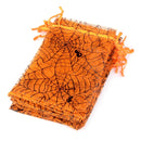 25/50pcs 10x15cm Halloween Organza Gift Bag Drawstring Spider Web Multi Color Printing Packaging Gift High Quality Candy Bag