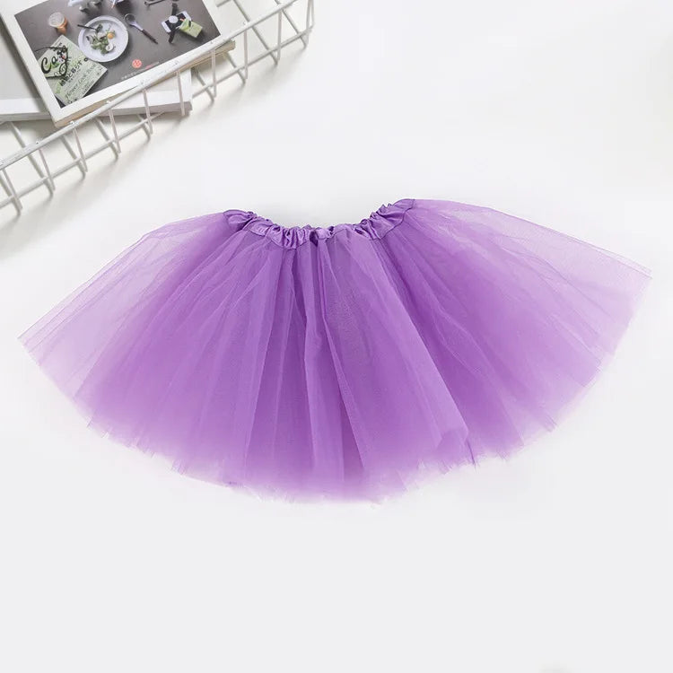 Tutu Princess Dress Mesh 2-8 Year Old Children's Halfbody Halloween Ballet Dance Performance Short Skirt Christmas Dress Girl