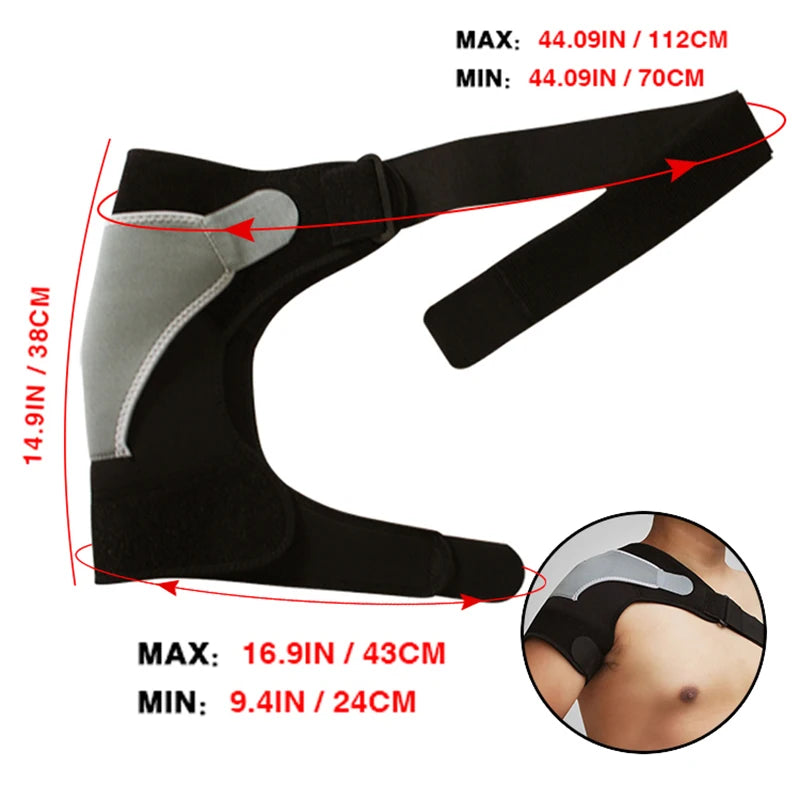 Adjustable Shoulder Support Brace Pad Belt Band Strap Wrap  Neoprene Shoulder Compression Sleeves Back Brace Guard