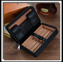 GALINER Cigar Humidor Case Charuto Cedar Wood Leather Travel Humidor Humidifier Set Gift Box (Without Lighter Cutter)