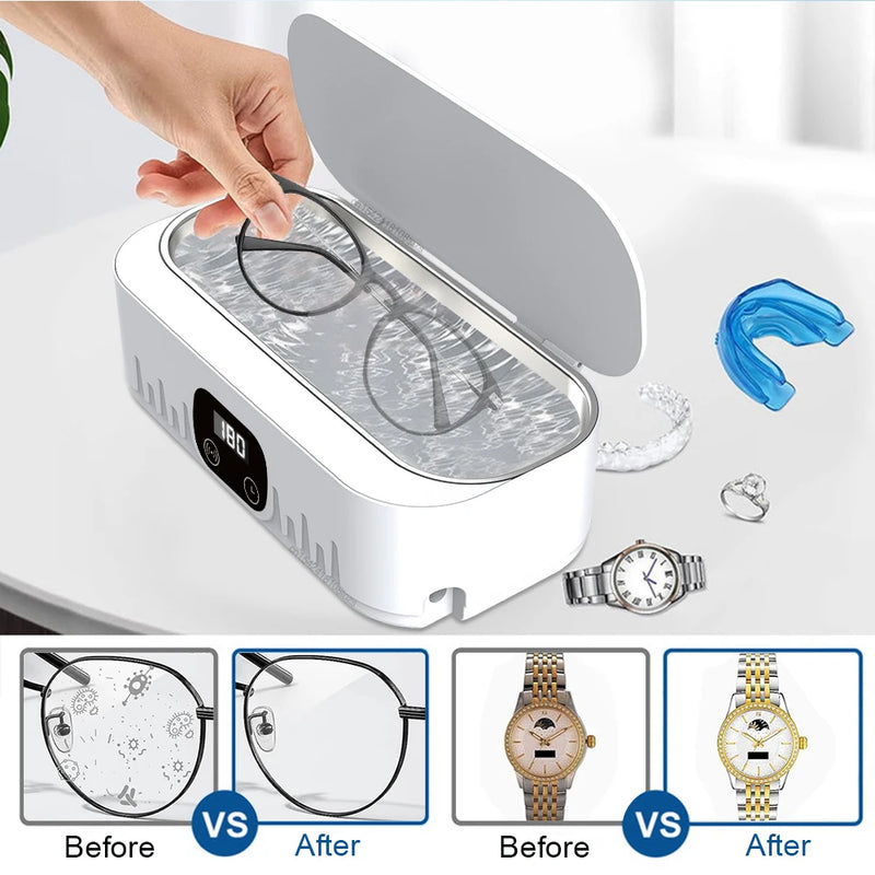 Glasses Ultrasonic Cleaner Jewelry Ultrasound Cleaning Machine High Frequency Ultrasonic Cleanser For Glasses Jewelry Washing