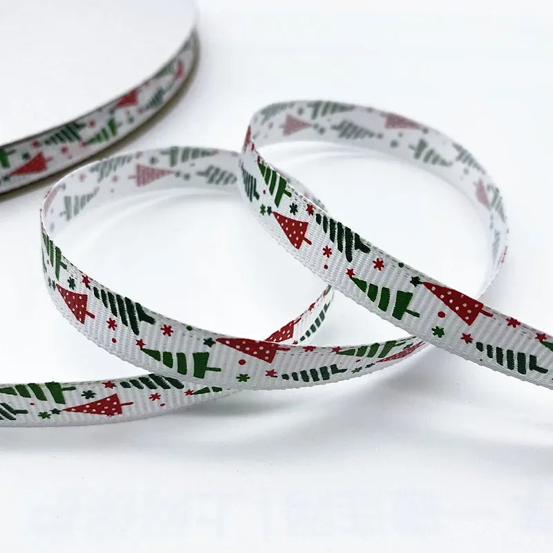 New 5 Yard 10 Mm Ribbed Christmas Ribbon Wedding Christmas Party Decoration DIY Craft Ribbon Card Gift Wrapping Supplies