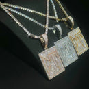 Aokaishen Iced Out CT Necklace Pendant for Women Hip Hop Jewelry Iced Out Cubic Zirconia Real Gold Plated