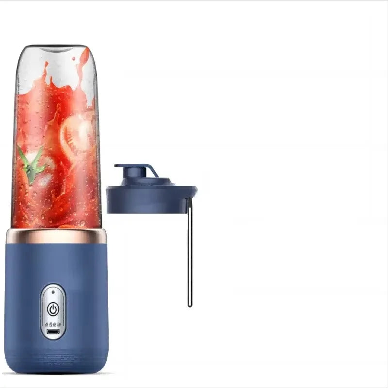 Portable Juicer Mini Fruit Blender Electric Wireless Juicer With 6 Blades USB Rechargeable Mini Juicer Cup