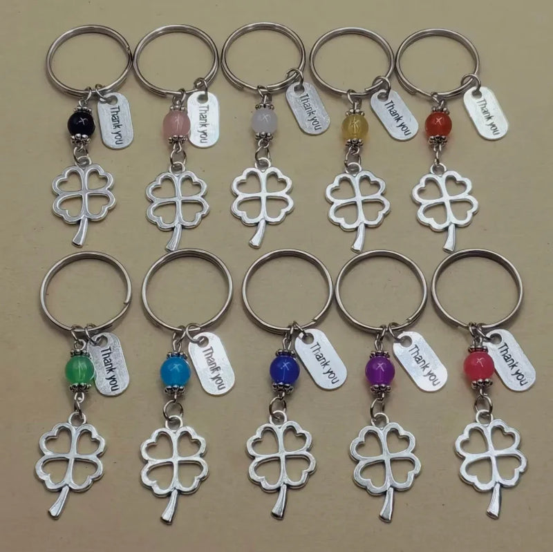 1/10 Sets Clover thank you Teacher's Day Gift creative Keychain Lovers Key Ring Jewelry