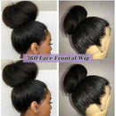 Invisible Strap 360 HD Lace Front Wigs Human Hair Kinky Straight 220 Density 360 Full Lace Wig Drawstring Glueless Wig For Women