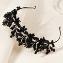 New Black Diablo Halloween Crystal Tiara Witch Headband Hair Accessories Fashion Party Jewelry Crown For Women