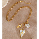 Yhpup 80+5cm Stainless Steel Cross Heart Pendant Long Necklace 2026 New Arrivals Fashion Attractive Europe Statement Jewelry