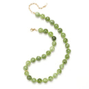 ZMZY Olive Green Agate Stone Beaded Short Necklace Design Charms Necklace Choker Neck Necklace