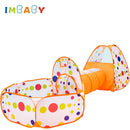 IMBABY Toys Tent Indoor Balls Pool 3 in1 Children's Tent Foldable Crawling Tunnel Outdoor Camping Tent Children's Room House