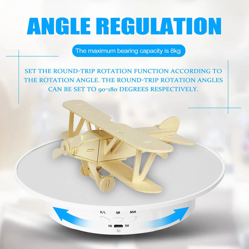 200mm 3 Speeds Photography Rotating Display Stand 360 Electric Rotating Product Display Turntable For Video Shooting