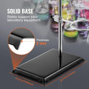 SucceBuy Lab Stand Support Laboratory Retort 2 Sets Steel Lab Stand 23.6" Rod Includes Flask Clamps Burette Clamps&Cross Clamps