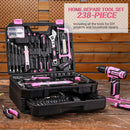 DEKO Home Mechanic Toolbox with 12V Power Cordless Drill Hand Repair Tools Sets Combo Kits Storage Organizer Drawer Case