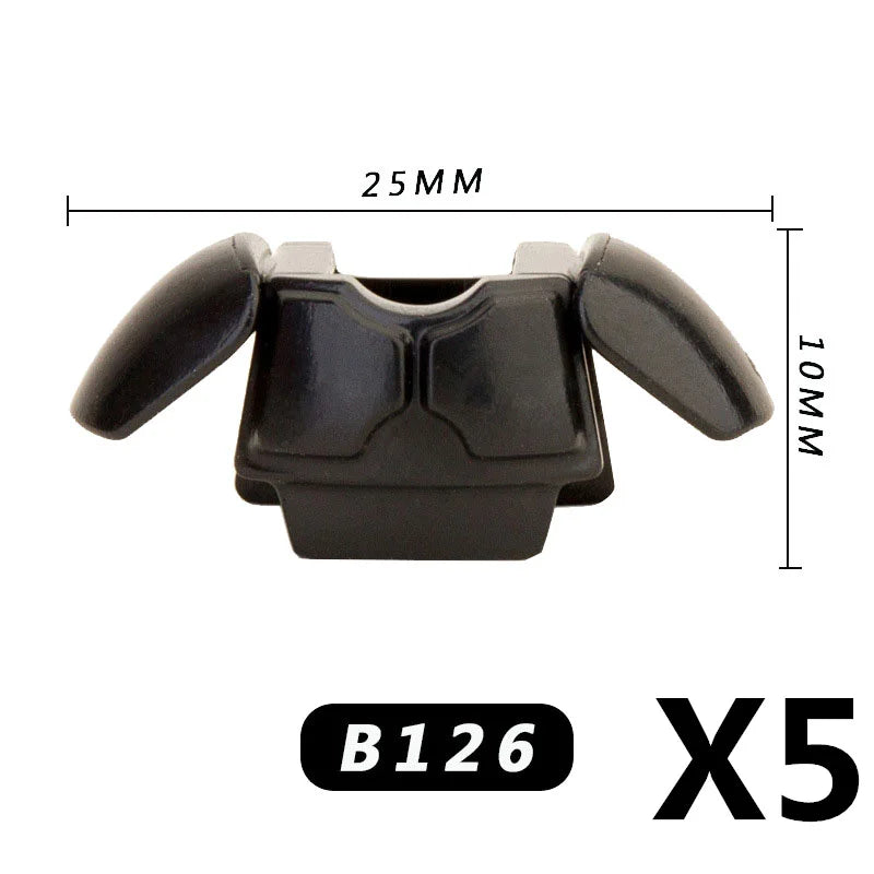 MOC Medieval Accessories Building Blocks Military Soldiers Shoulders Armor Blaster Helmets Weapons War Bricks Children Toys B038