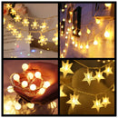 Snowflake Star Ball LED String Lights Fairy Lights Usb/Battery-operated Street Garland Lamp New Year Christmas Tree Decorations