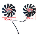 New 2pcs/set FDC10U12S9-C CF1010U12S 95mm Alternative RX590 GPU Video Card Cooler fan For XFX RX 590/580 VGA Video Card Cooling