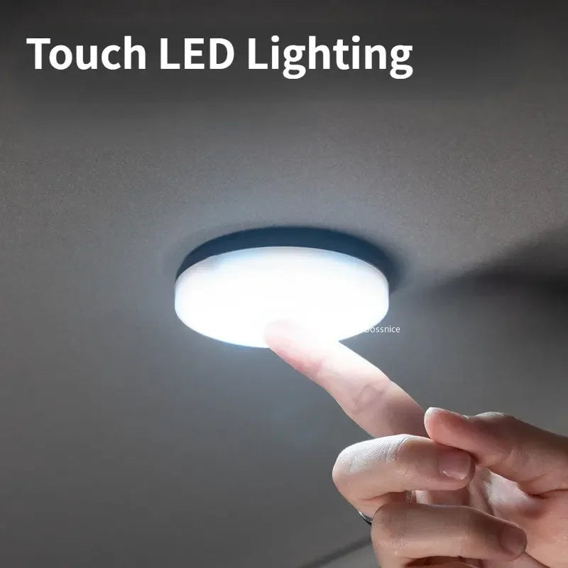Round Touch Light Car Led Reading Light Car Interior Lighting Trunk Car Roof Compartment Ceiling Light