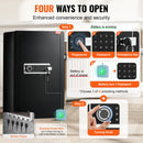 SucceBuy Single/Double Door Safe Box with Key Lock Password & Fingerprint Safe Lock Box with Fireproof Bag Key Rack & LED Light