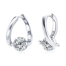 OXTAO 925 Silver Twisted Hoop Earrings 6.5mm Moissanite Solitaire Stone D VVS1 Glittering Diamond Ladies Luxury Jewelry Gift