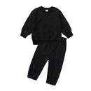2026 Neuheiten Kleidung für kleine Mädchen Trainingsanzug 2-teiliges Set Warmer Fleece Einfarbiger Pullover+Hose Loungewear-Anzug für Kinder