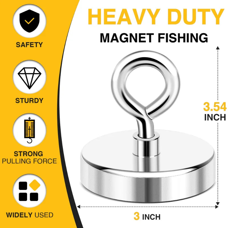 Super Strong Neodymium Fishing Magnets Hooks Salvage Magnets Neodymium Magnet N52 Searcher Powerful Neodymium Magnet for Fishing