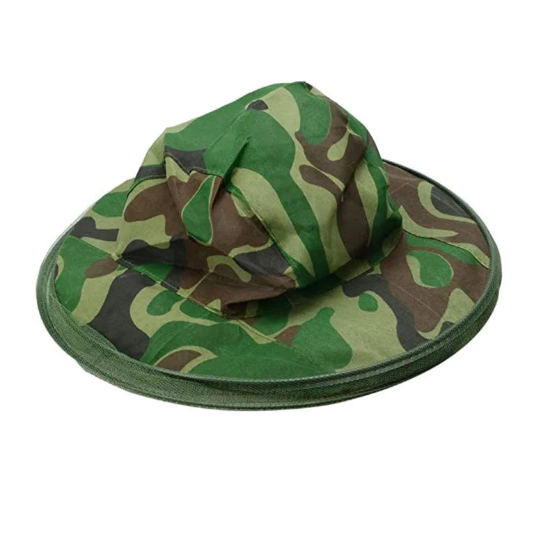 Camouflage Beekeeping Protective Bee Hat Insect Mesh Face Hat Anti-Mosquito Shawl Hat Outdoor Fishing  Face Mask Hat