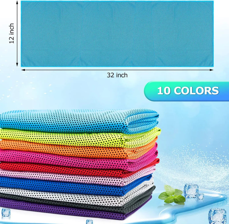 10Pack Cooling Towel Workout Towel Ice Towel for Neck, Microfiber Towel Soft Breathable Chilly Towel for Sports Yoga Gym Outdoor