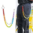 Rainbow Acrylic Wallet Chains Black Jean Rock Punk Keychain Pants Belt Chain Jean Chains for Men Key Metal Wallet Chain M6CD