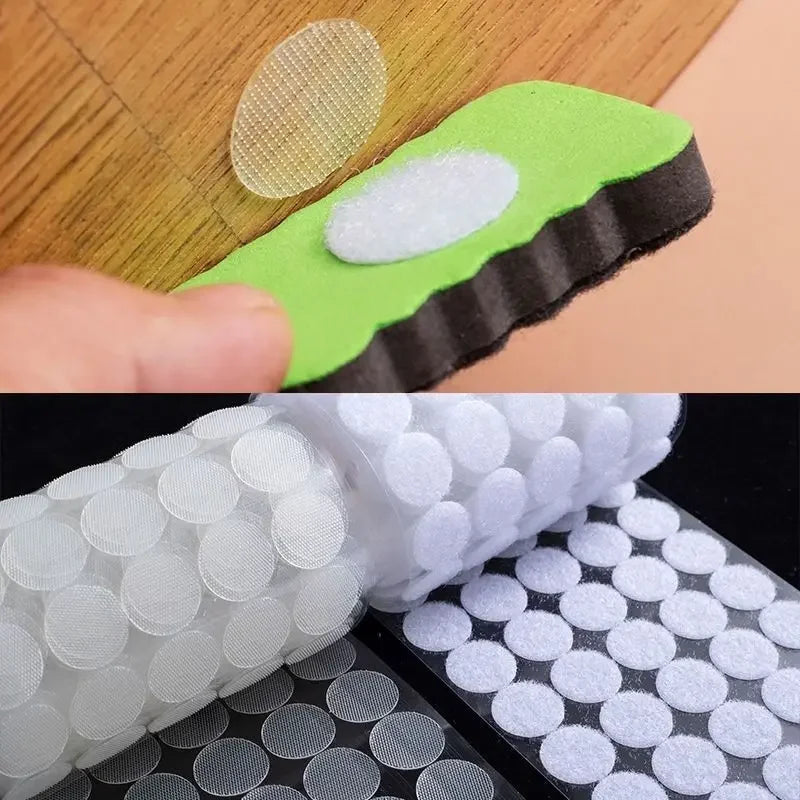 10/15/20mm Transparent Dot Sticker Self Adhesive Hook and Loop Fastener Tape Baby Glue Tape Round Coins Belcro Adhesivo