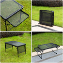 Campingtisch Eisennetz Klapptisch Tragbarer Outdoor-Camping mit anhebbarem Regal Aluminiumlegierung Esstisch