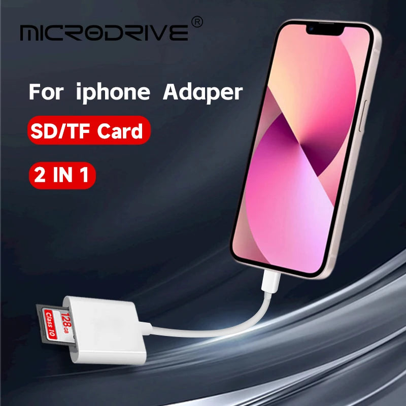 Original External Device Plug and play 2 in 1 Micro TF SD Cards for Mobile Phone Notebook PC SD Card Reader For IOS iphone/ ipad