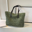 Straw Woven Tote Bags Casual Large Luxury Design Capacity Handbag Beach Shoulder Simple Women's Bag Shopping Summer bolsos