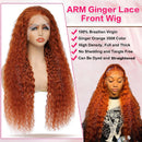 The Copper Tide | Ginger Orange Water Wave Lace Front Wig in Remy Human Hair