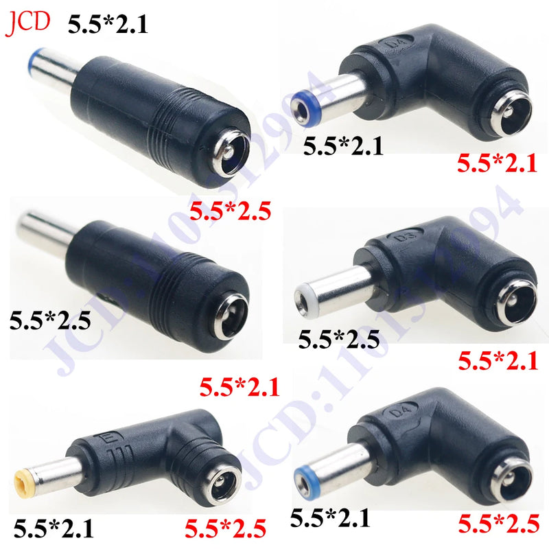 1 pieceConnector For Dc Power Adapter Connector Plug Conversion Head Jack Female Socket 5.5*2.5/2.1mm Turn To Male 5.5*2.1/2.5mm