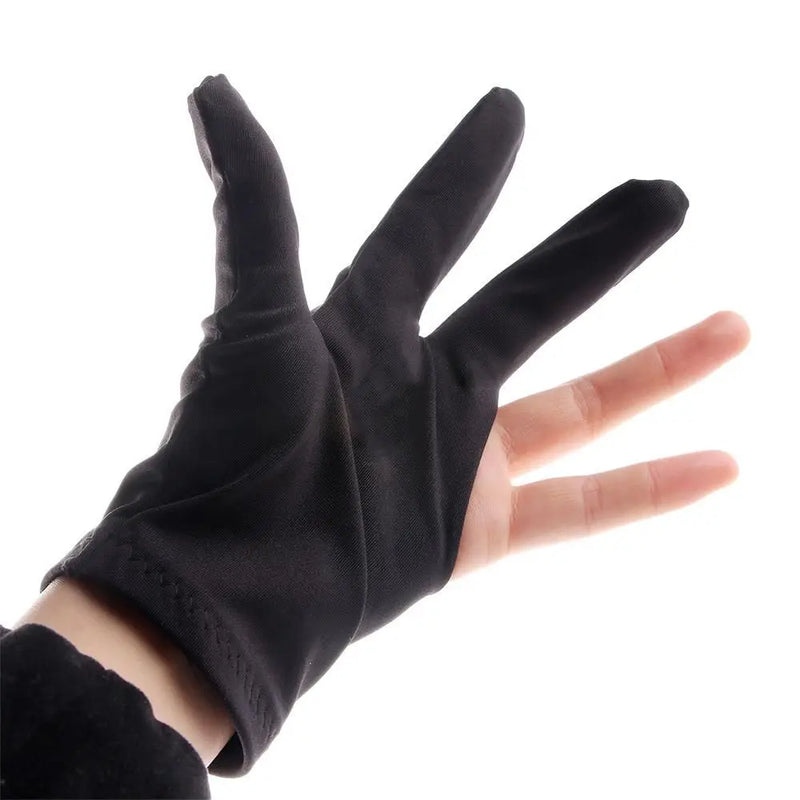 1pc Professional  Snooker Billiard Gloves Left Hand Three Finger Separate Anti-slip Embroidery Pool Elasticity Billiard Gloves