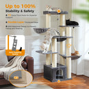 Big Cat Tree for Large Cats Robust Cat Tower with Several Levels Cat House Climbing Tree with Hammock 11 Sisal Posts Large Perch