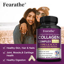 Fearathe Multi-Kollagen-Komplex – Typen I, II, III, V, X, für gesundes Haar, Haut, Nägel, Knochen und Verdauungssystem