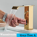 Smart Sensor Bathroom Basin Faucet Intelligent Black Automatic Sense Brass Cold Hot Water Mixer Waterfall Crane Deck Mount