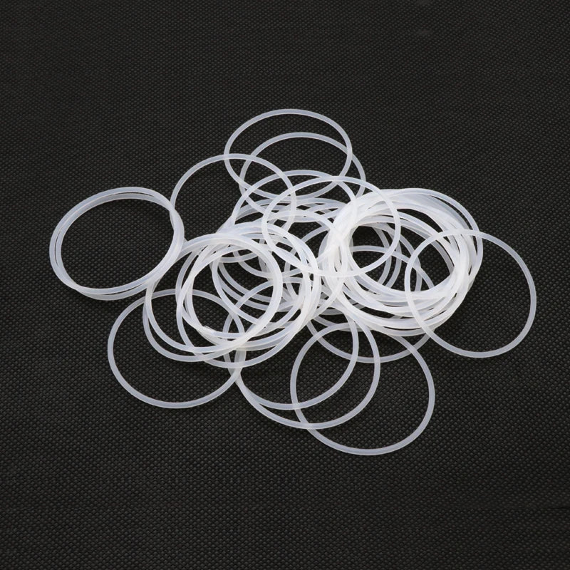 10pcs VMQ O Ring Seal Gasket Thickness CS 1.5mm OD 5~ 45mm Silicone Rubber Insulated Waterproof Washer Round Shape White Nontoxi