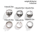 KunJoe 6pcs/set Halloween Jewelry Gothic Metal Skull Head Five Point Star Ring for Men Punk Silver Color Rings Party Gift