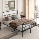 Metal Platform Bed frame with Headboard, Sturdy Metal Frame, No Box Spring Needed