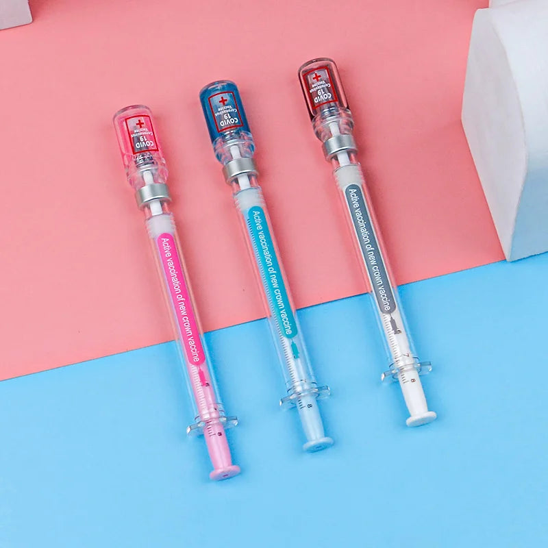 3 Piece Creative Novelty Syringe Peculiar Shape Stationery 0.5 MM Cute Gel Pen