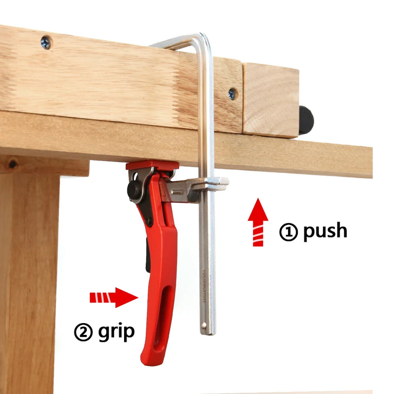 2PC Alloy Steel Upgrade Quick Ratchet Track Saw Guide Rail Clamp MFT Clamp for MFT Table and Guide Rail System Woodworking Clamp