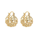 Huitan Gold Color Hollow Hoop Earrings Women Newly Designed Temperament Girls Ear Accessories Wedding Party Fashion Jewelry 2023