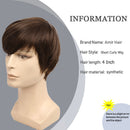 Amir Synthetic Men' Wigs Brown Short Straight Grey Hair Wigs Black Blonde Wig for Men Brown Gray Wig Natural wave