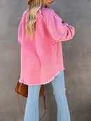 Neue 2025 Herbst Frühling Damen Unifarbenes Hemd Bluse Retro Denim Locker Koreanisch Weibliche Knöpfe Oberteile Vintage Lässige Langarmblusen