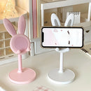 Adjustable Cartoon Bunny Ear Phone Stand Cute Rabbit Universal Tablet Holder Desktop Retractable Organizer For Home Office Decor