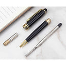 Retractable Metal Ballpoint Pen Gel Ink Pen Fine Point Black for shell Smooth Wr