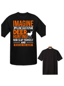 Hunter Deer Graphic Tee - Funny Short Sleeve T-Shirt for Hunters - Perfect Gift for Deer Hunting Enthusiasts - Black Collection